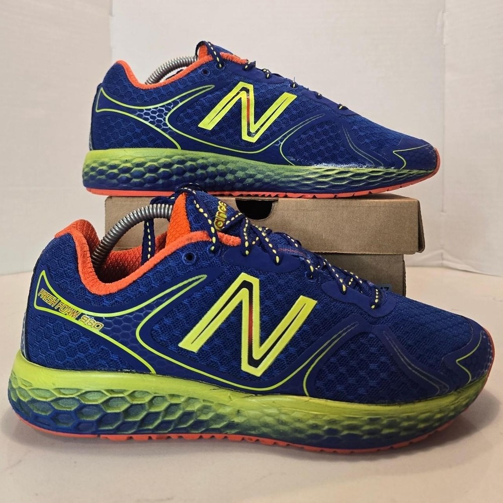 New Balance 980 Shoes Men's Fresh Foam Running M980BY Blue Orange - 9 US
